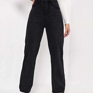 Shein Black High Waisted Boyfriend Jeans.
